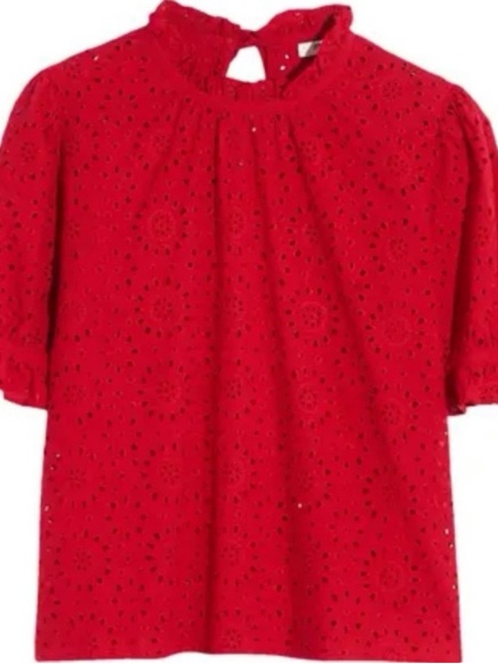 Madewell eyelet ruffled top size medium